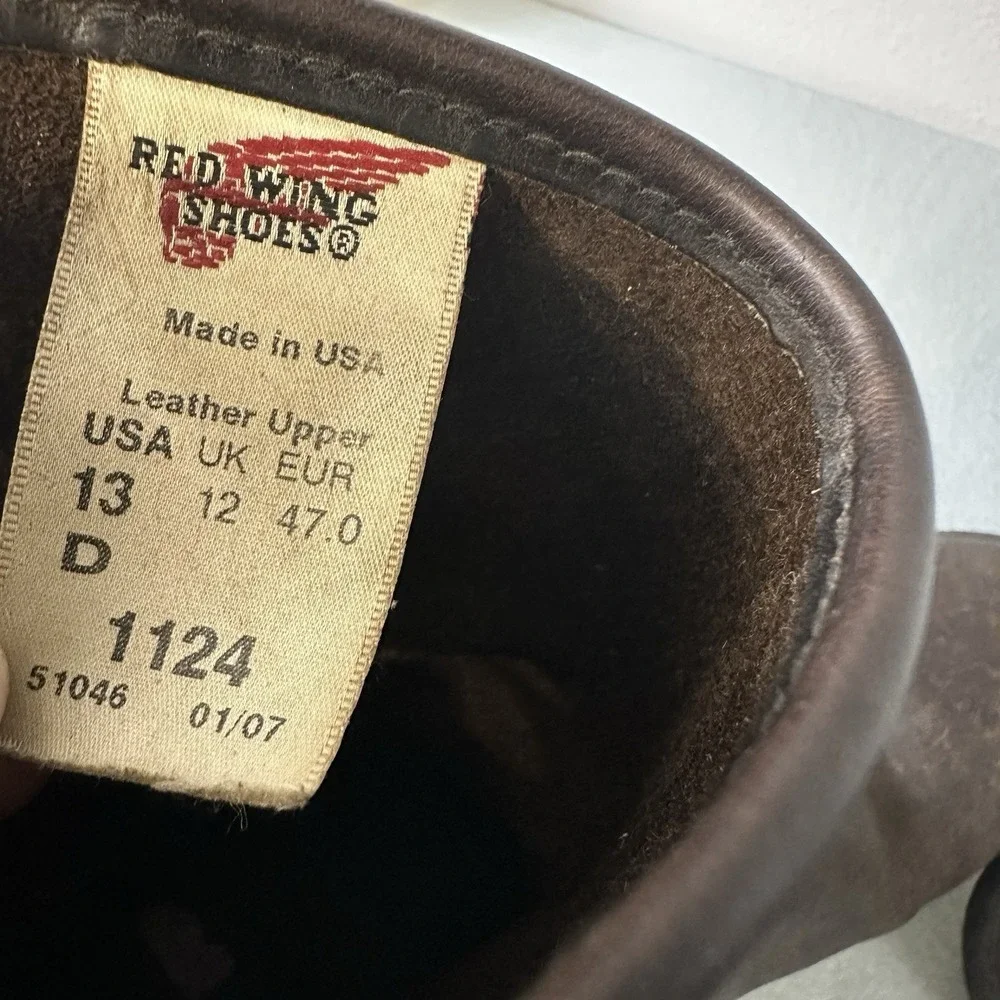 Red Wing Boots Size 13 D Soft Toe Brown Leather Motorcycle Work USA Pecos